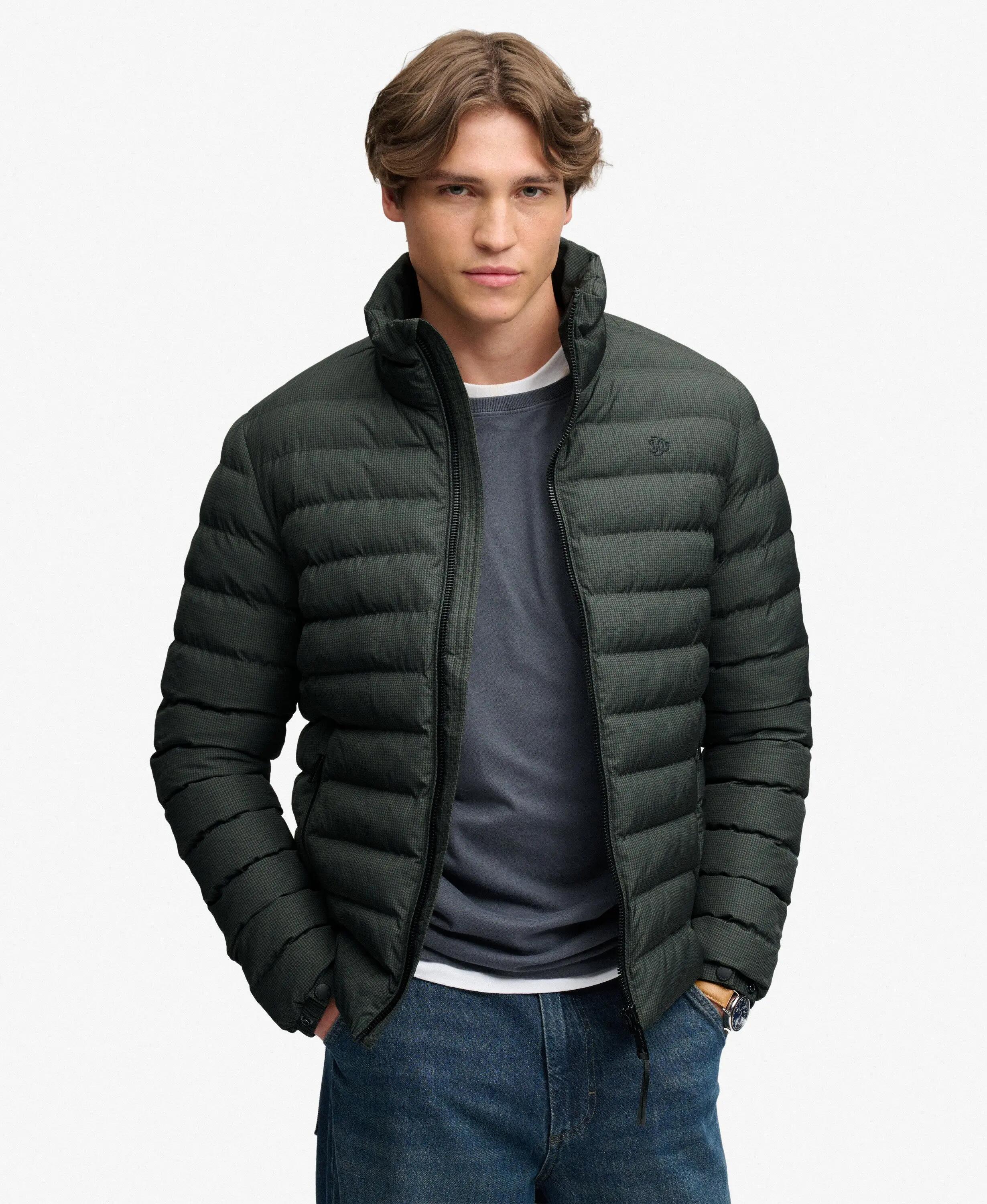 superdry Casaco Fuji Estate acolchoado slim – Olive/Navy Check 2/7