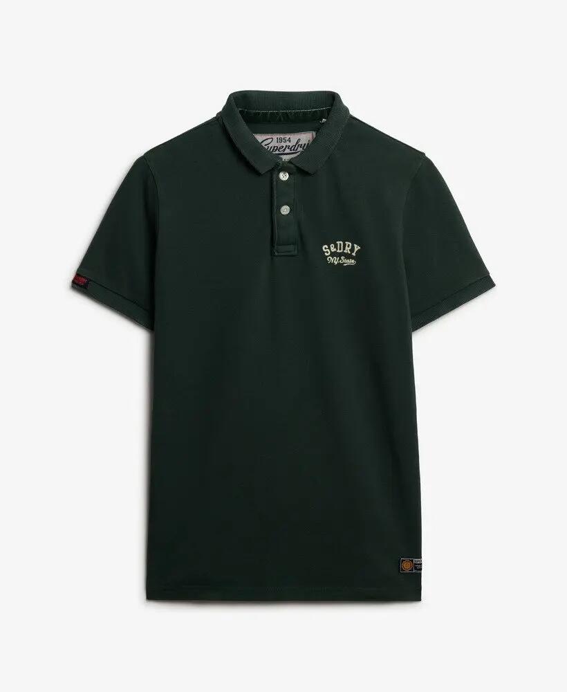 superdry Polo Vintage Athletic bordado em algodão – Eagle Green 7/7