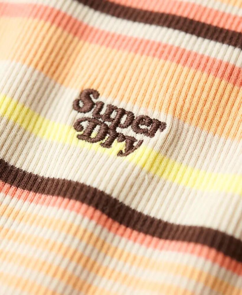 superdry Vestido midi justo de canalé – Varsity Orange Stripe 4/7