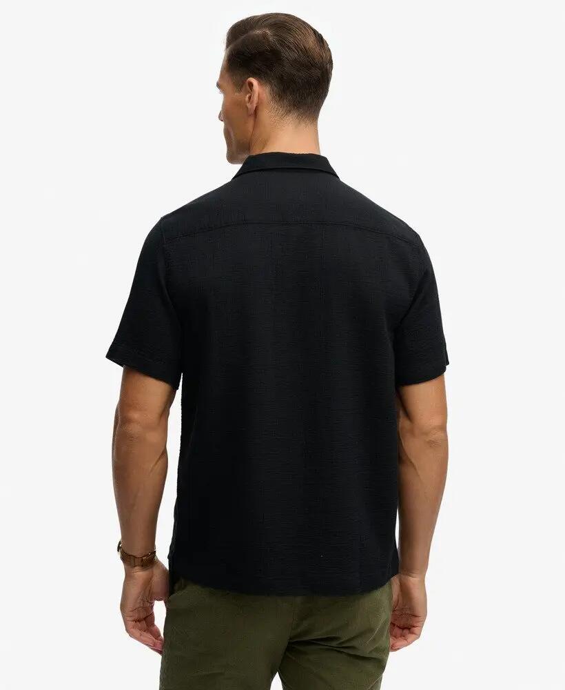 Chemise manches courtes texturée The Merchant Store en coton bio – Black 5/6