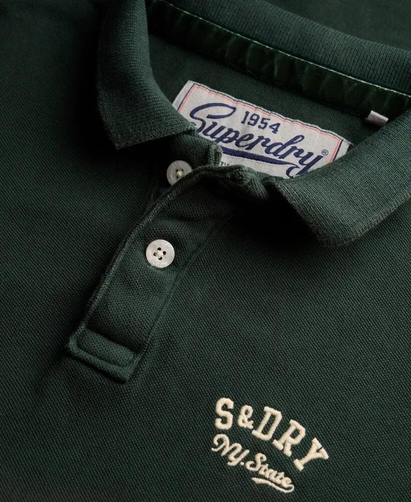 superdry Polo Vintage Athletic bordado em algodão – Eagle Green 6/7