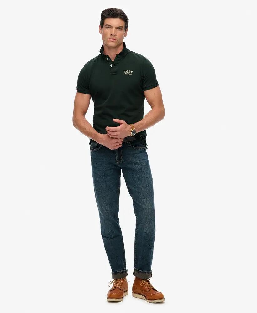 superdry Polo Vintage Athletic bordado em algodão – Eagle Green 3/7