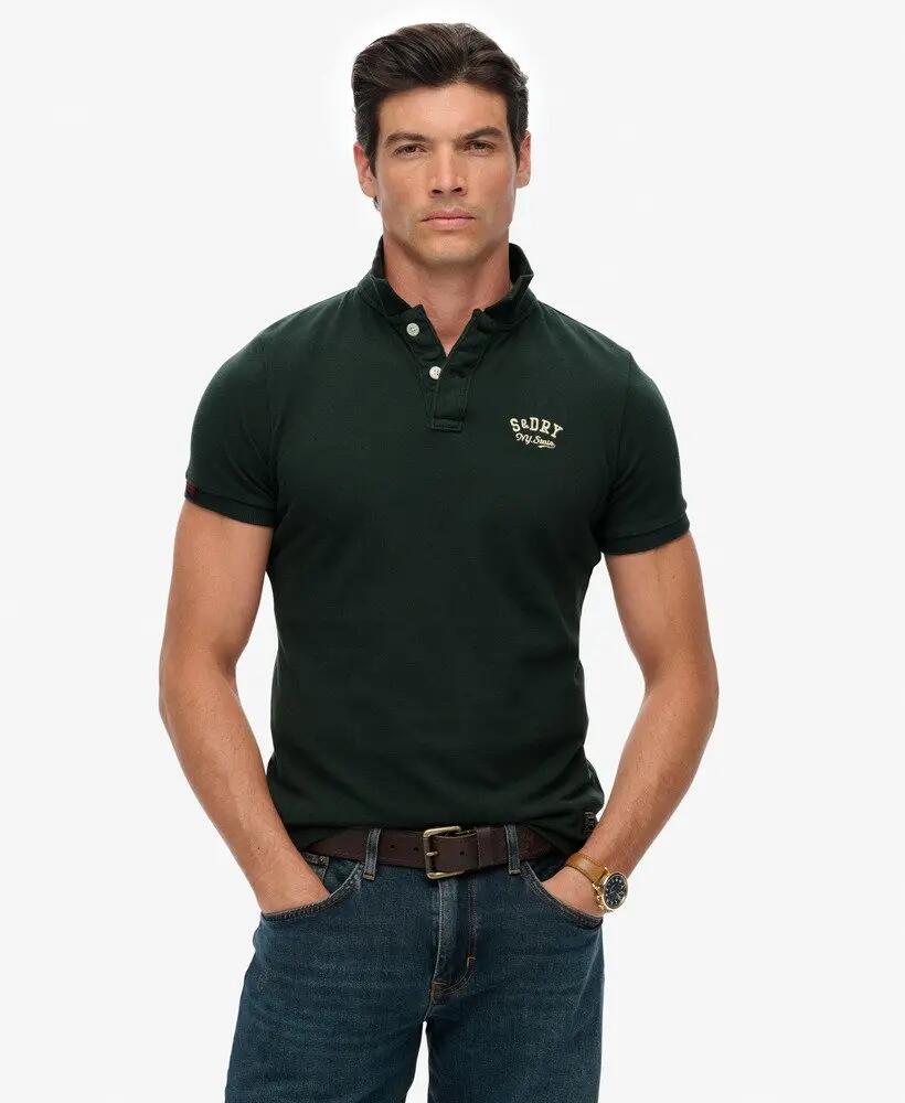 superdry Polo Vintage Athletic bordado em algodão – Eagle Green 2/7