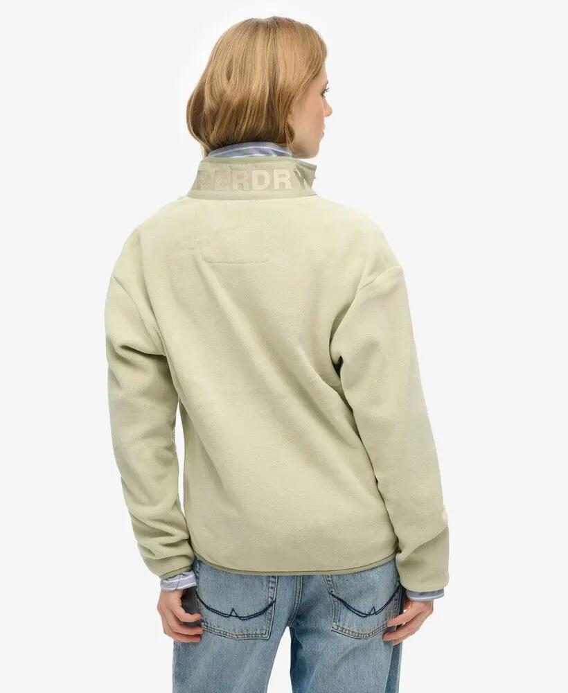 superdry Active Half Zip Fleece en polyester recyclé extensible – Dusty Sage 4/4
