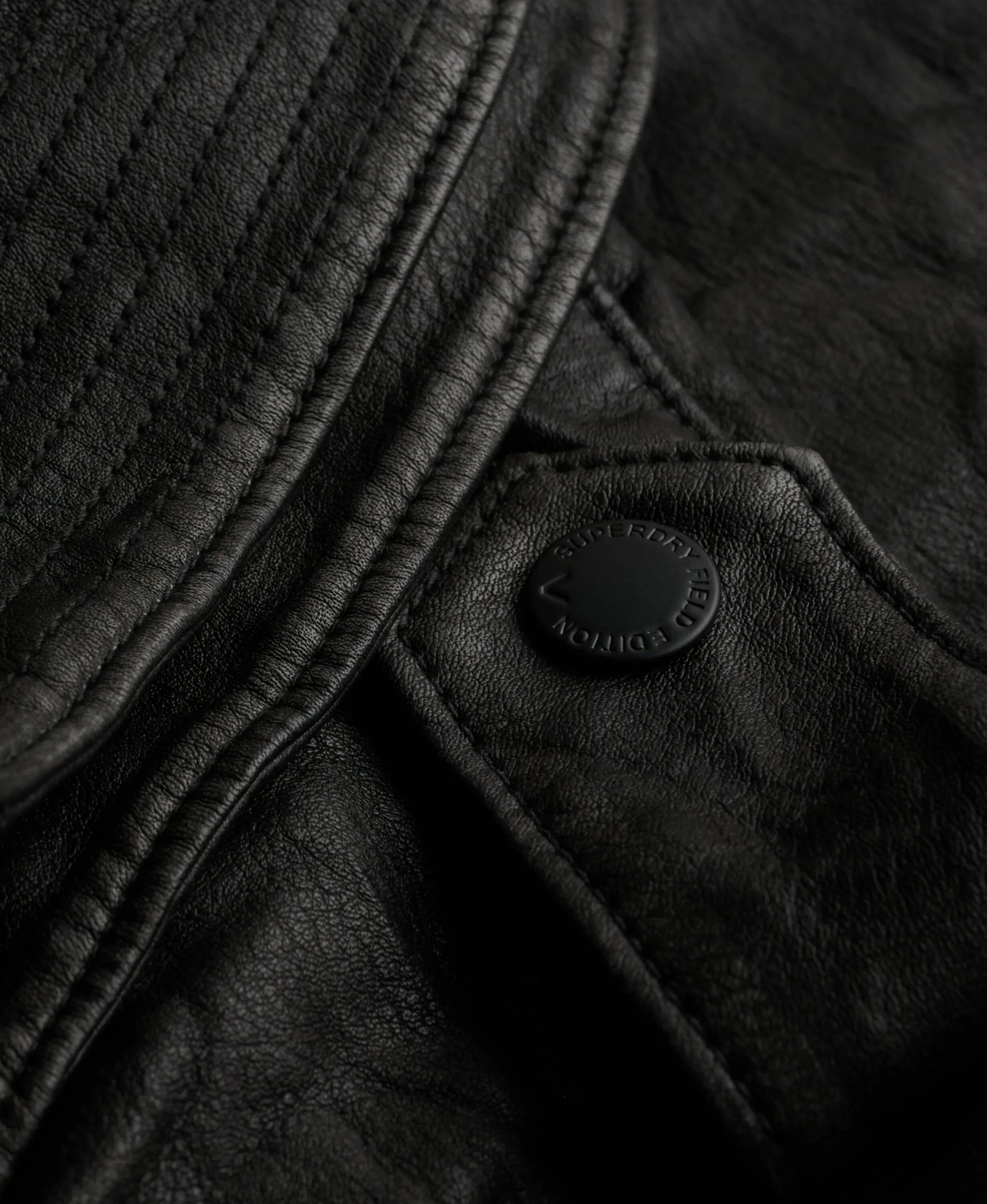 superdry Casaco militar Brad imitação couro – Black 7/7