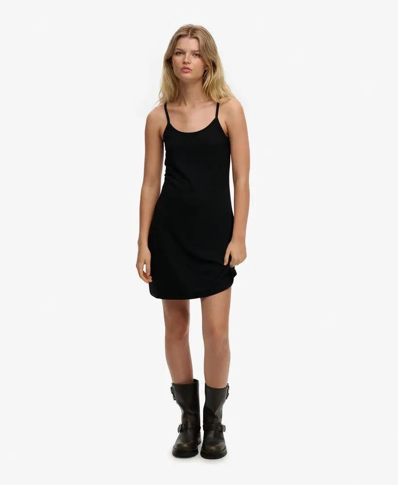 superdry Vestido Cami Mini em Jersey, corte slim – Black 5/6