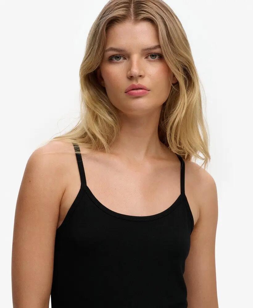 superdry Vestido Cami Mini em Jersey, corte slim – Black 4/6