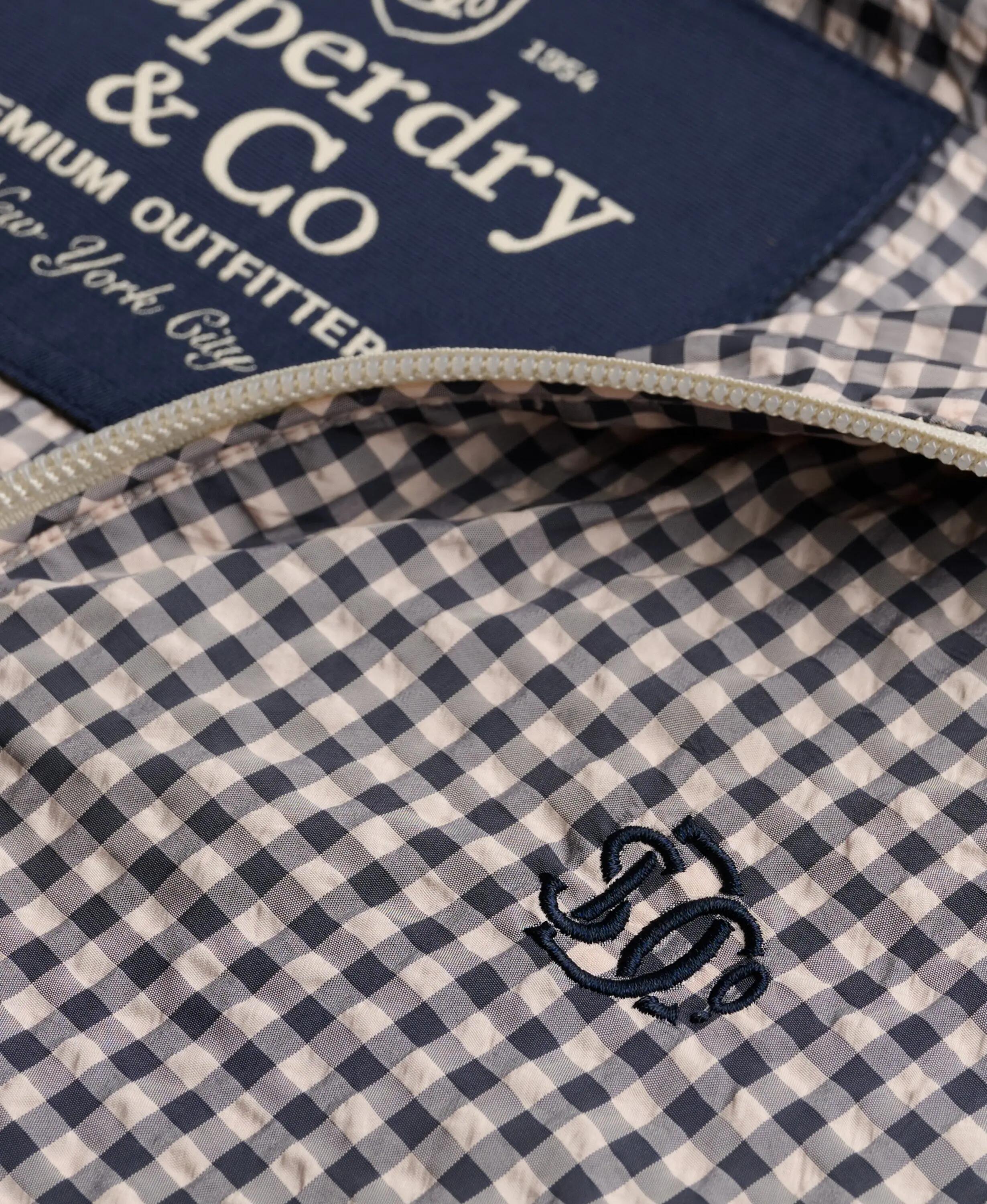 superdry Giacca a vento Checked Raglan in poliestere riciclato – Navy/ Ecru 6/7