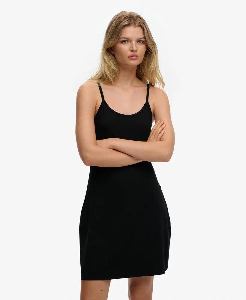 superdry Vestido Cami Mini em Jersey, corte slim – Black 2/6