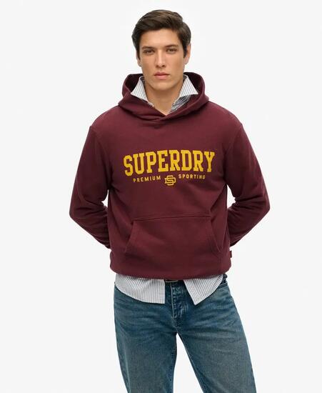 superdry Core Sport Hoodie bluza z kapturem z 100% bawełny – Port Red