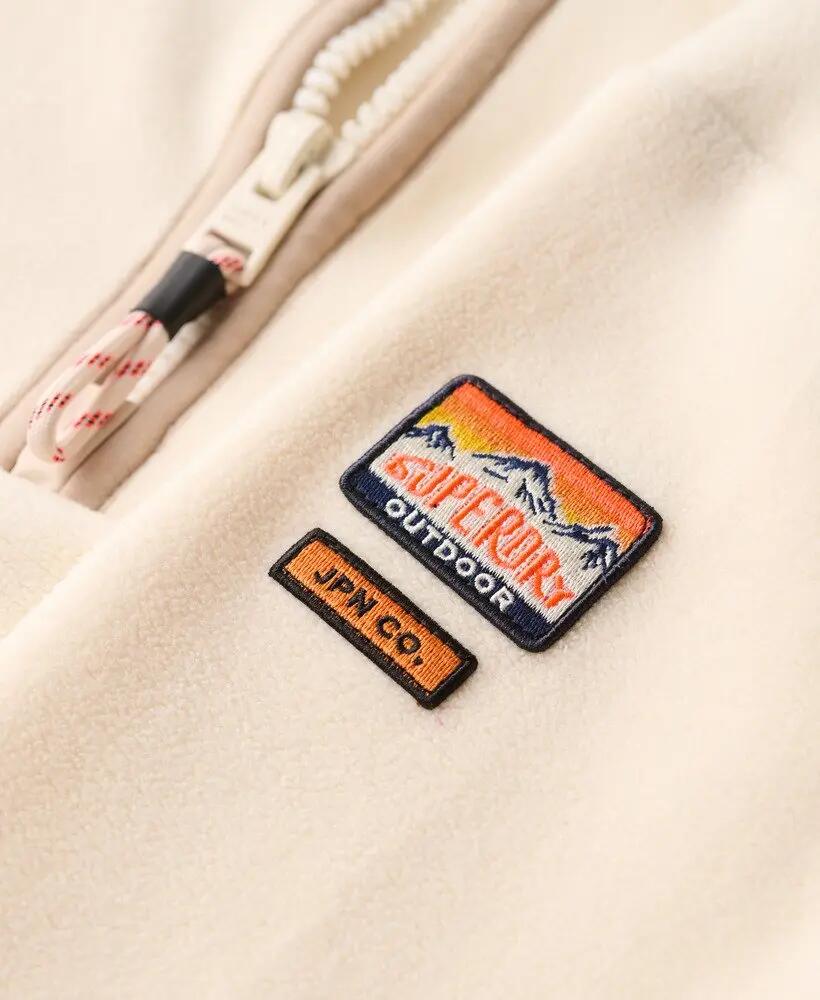superdry Active Half Zip Fleece in poliestere riciclato con elastan – Rice White 5/6