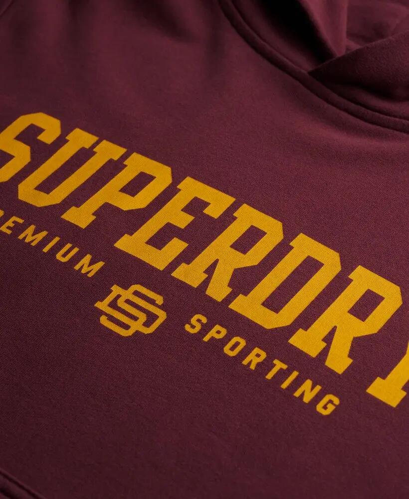 superdry Core Sport Hoodie en coton, coupe ample – Port Red 5/6