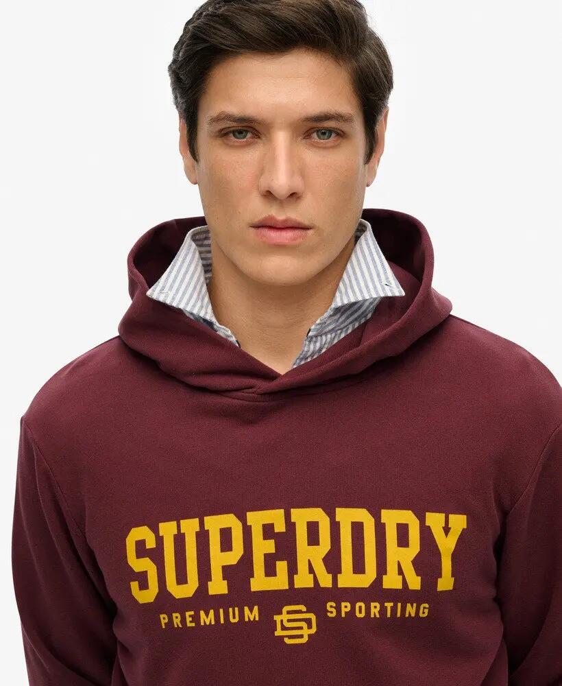 superdry Core Sport Hoodie en coton, coupe ample – Port Red 3/6