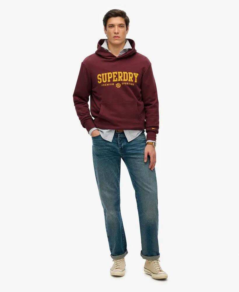 superdry Core Sport Hoodie en coton, coupe ample – Port Red 2/6