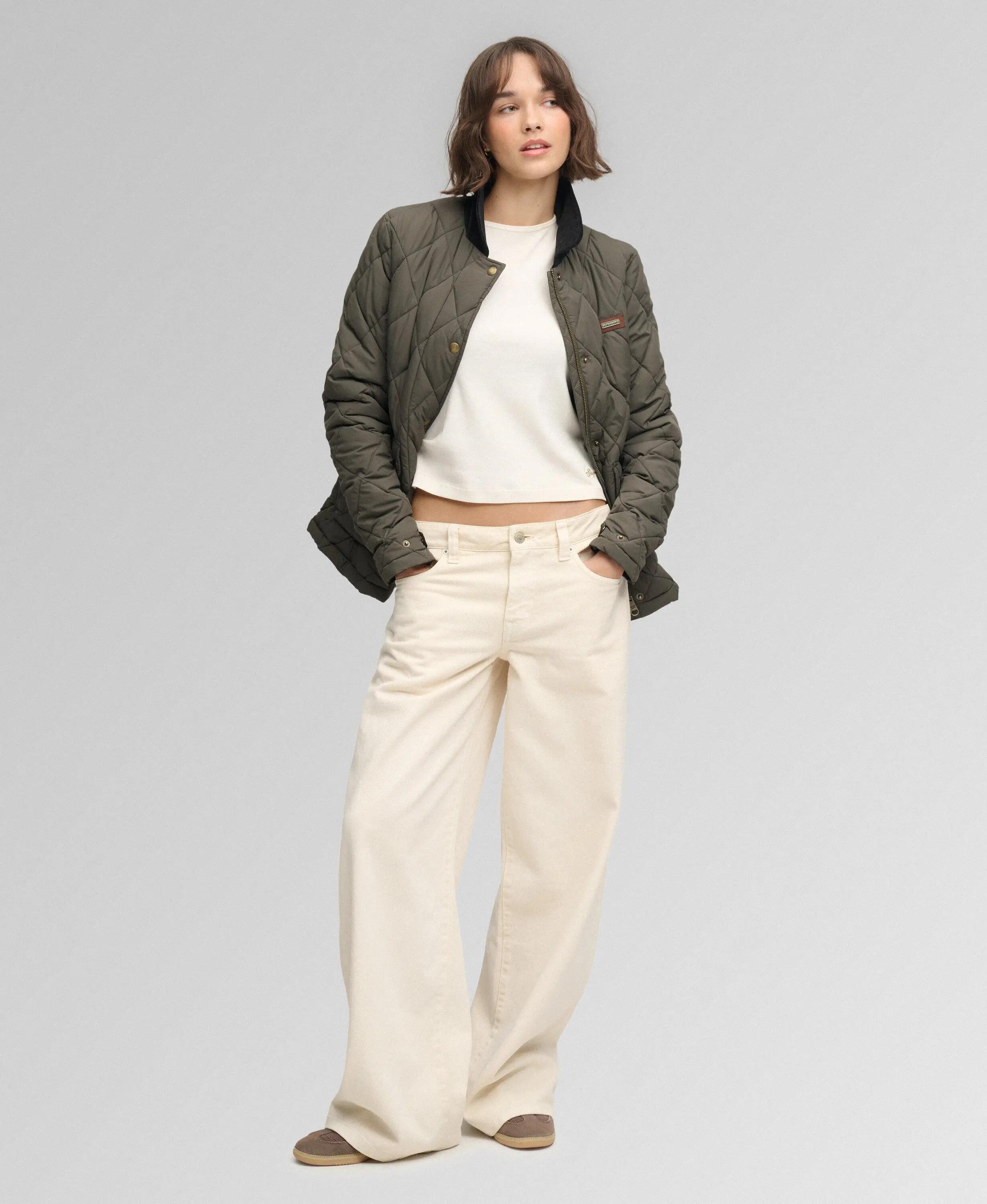 superdry Casaco forrado com acabamento em bombazina — Slim Fit – olive Khaki 3/5