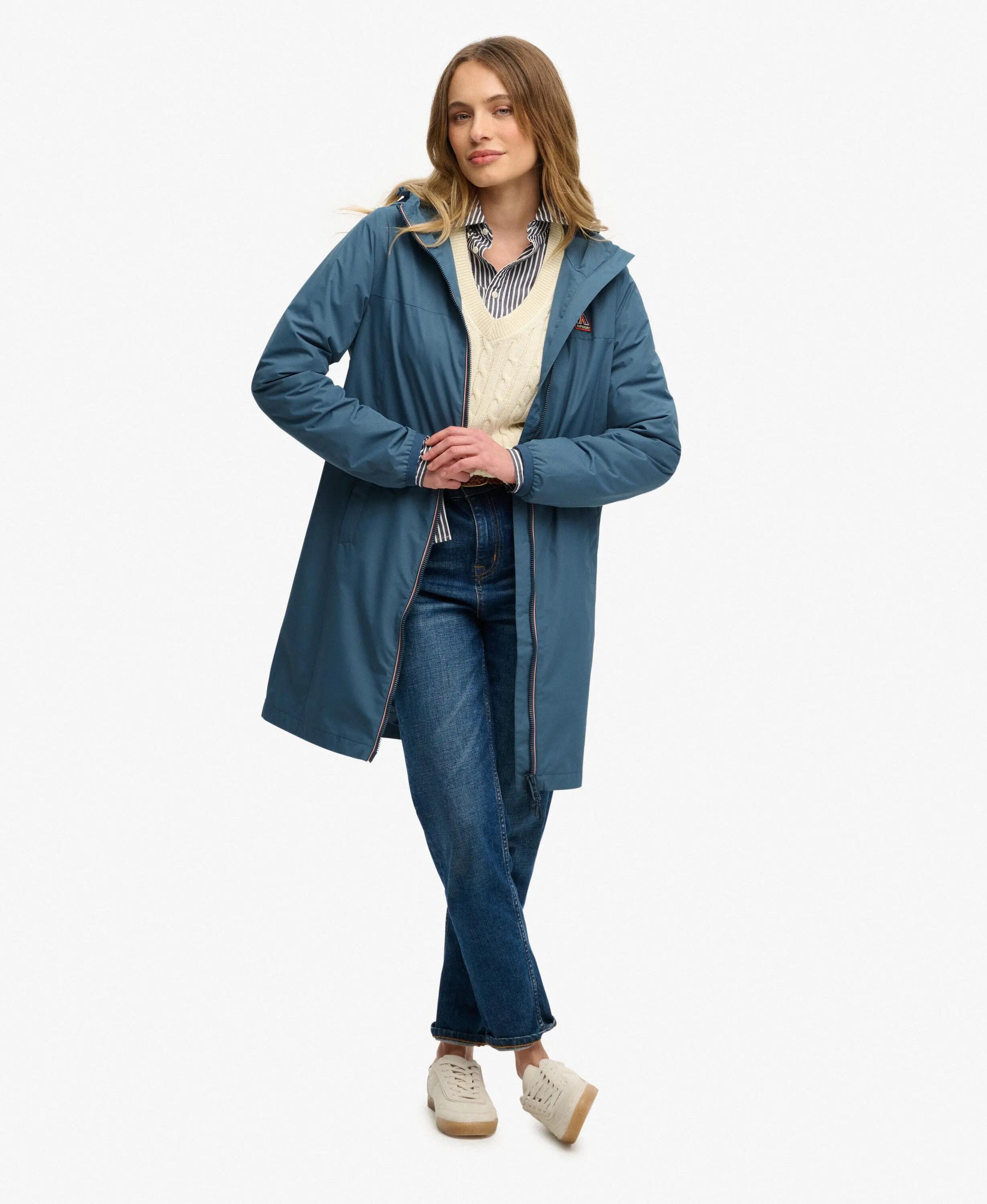 superdry Casaco Windbreaker Longline Corte Solto – Dry Slate Blue 5/7