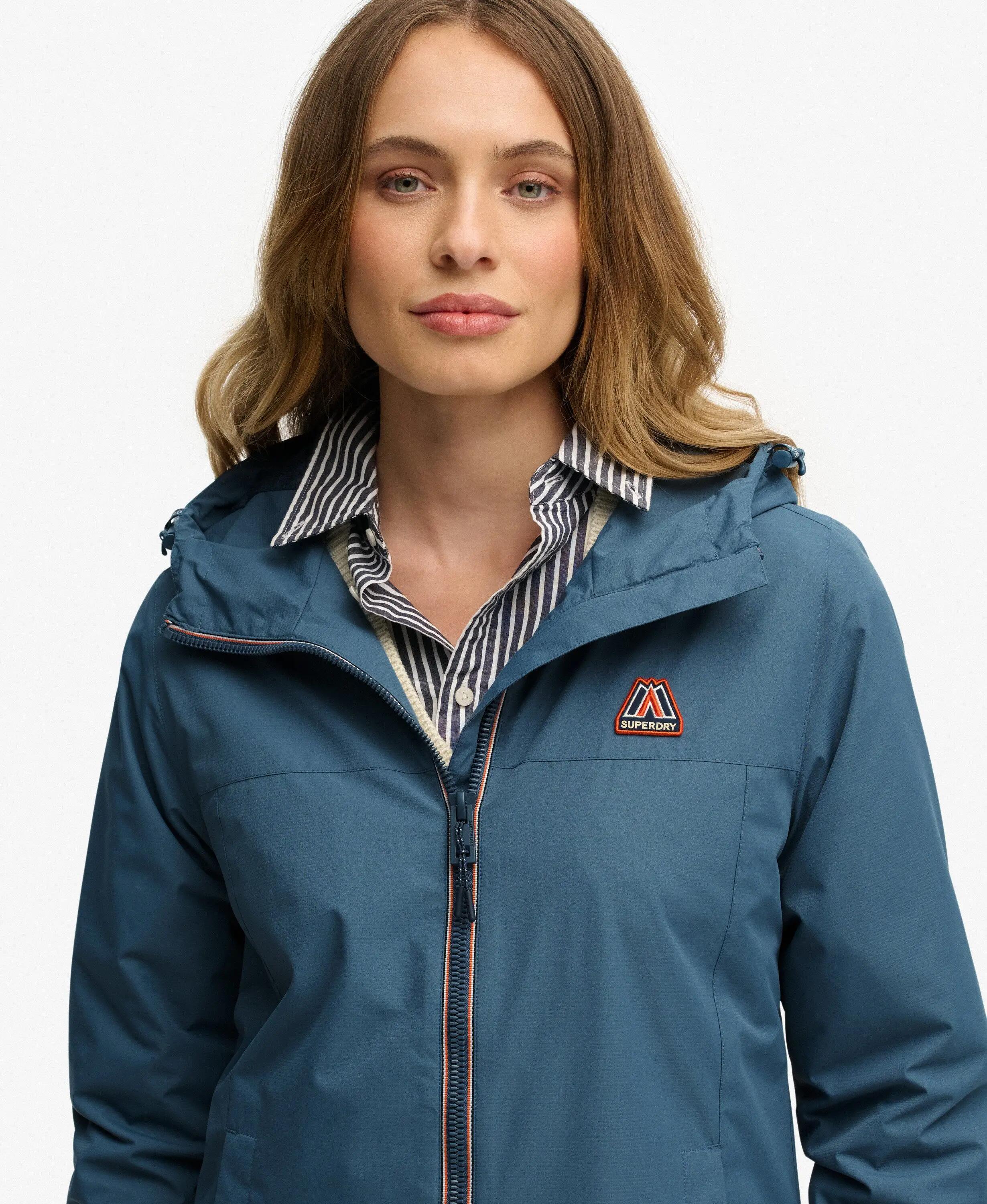 superdry Casaco Windbreaker Longline Corte Solto – Dry Slate Blue 4/7