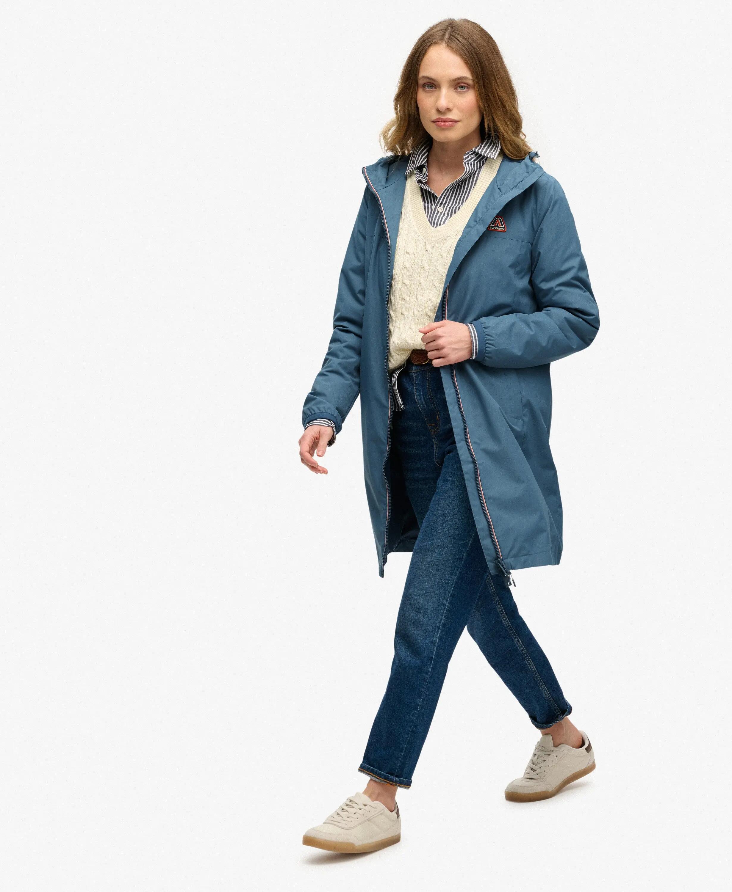 superdry Casaco Windbreaker Longline Corte Solto – Dry Slate Blue 3/7