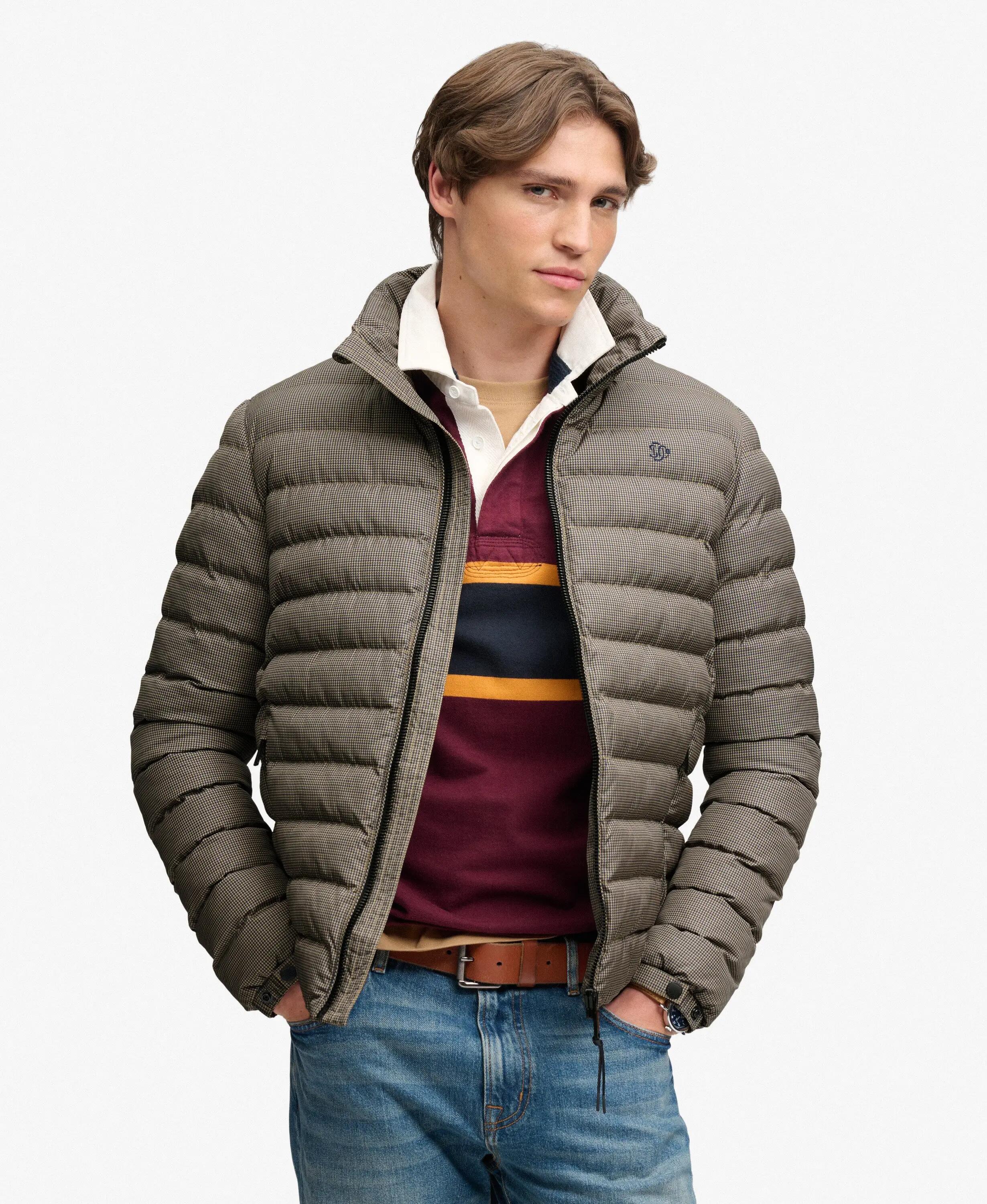 superdry Giacca imbottita Fuji Estate slim fit – Brown Heritage Check 2/7