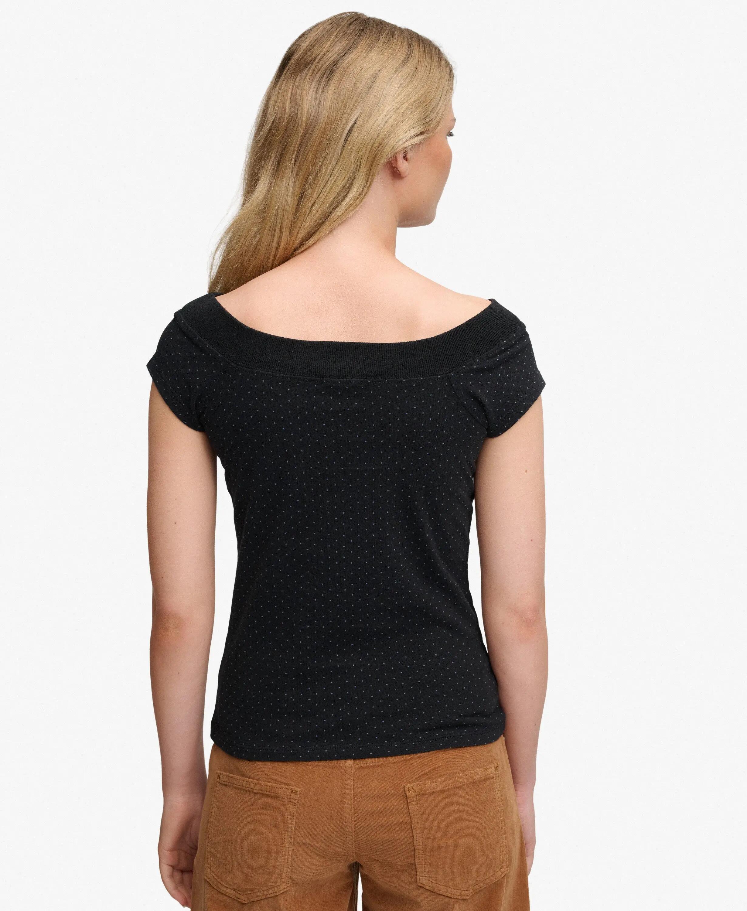 superdry Top donna scollatura off-shoulder con motivo in cotone biologico – 5/7