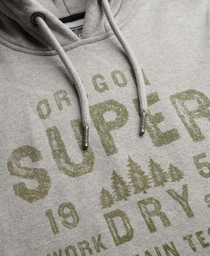 superdry Work Shop Hood sweat en coton mélangé – GREY MARL 4/4