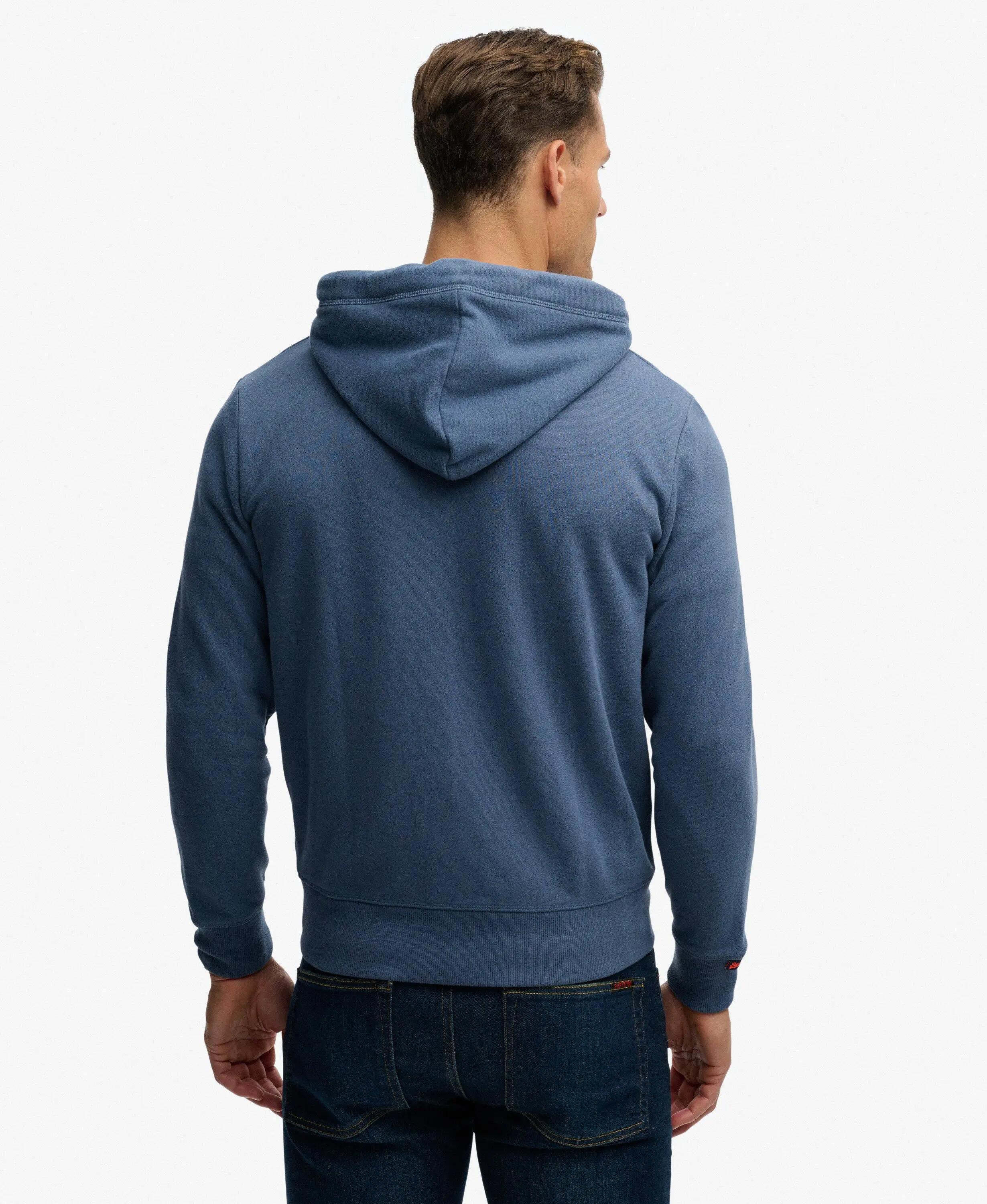 superdry felpa con zip Essential Logo Half Brushed, slim fit – Vintage Indigo 5/5