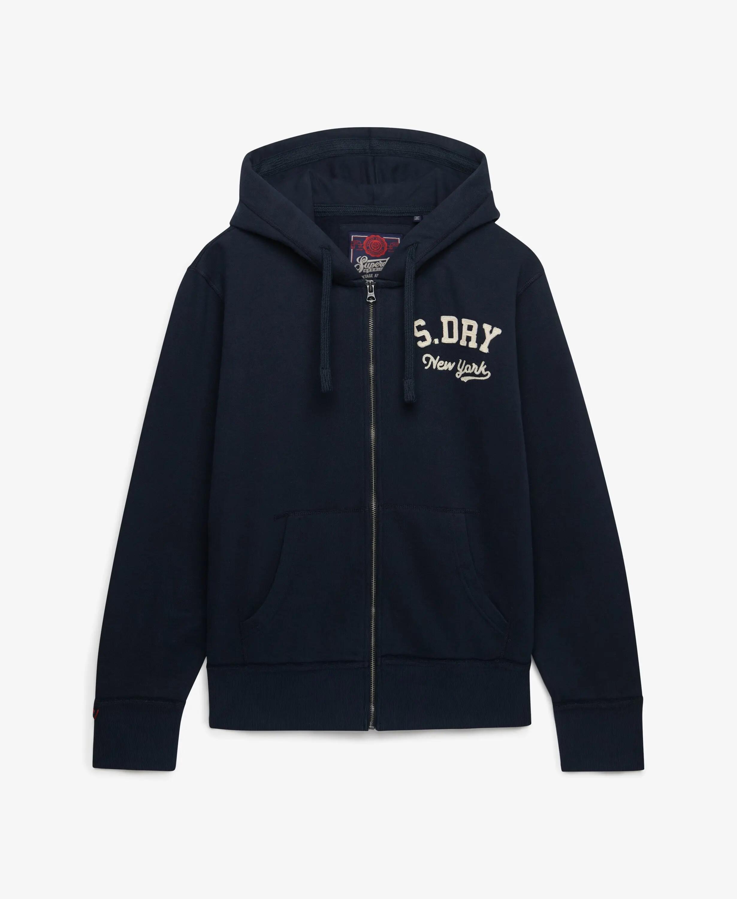 superdry Hoodie Vintage Athletic com fecho e capuz, 100% algodão, Loose Fit – 7/7