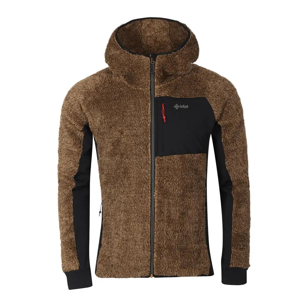 Kilpi NORKA-M men’s furry fleece hoodie, brown, S