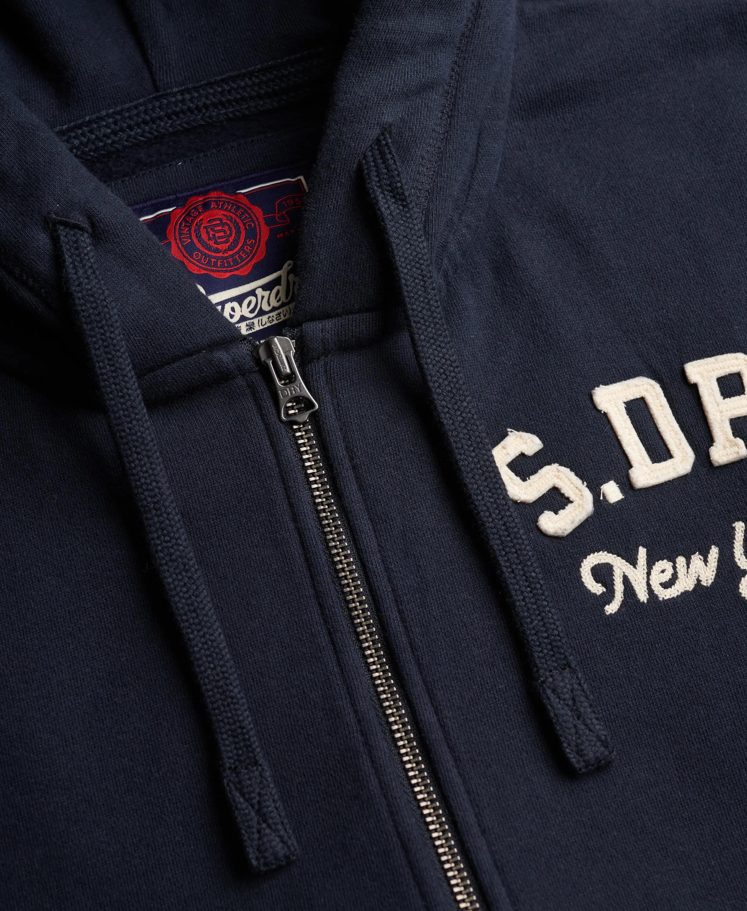 superdry Hoodie Vintage Athletic com fecho e capuz, 100% algodão, Loose Fit – 6/7