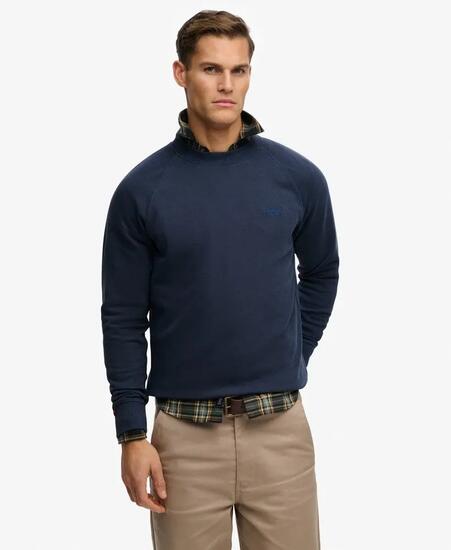superdry Raglan Crew Sweatshirt Essential Logo Loose Fit – CLASSIC Marineblau