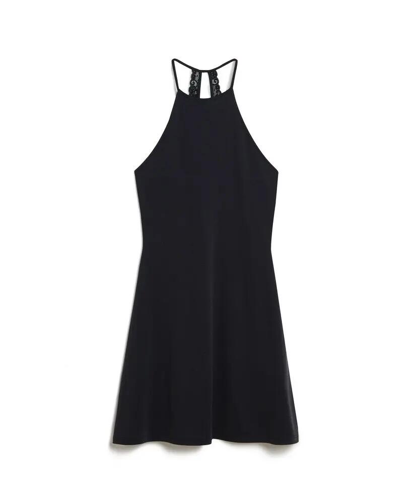 superdry Vestido curto Fit and Flare em jersey – Black 6/7