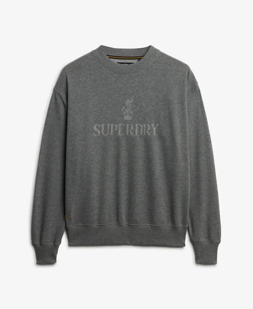 superdry Felpa British Design Relaxed Fit – CHARCOAL MARL 6/6