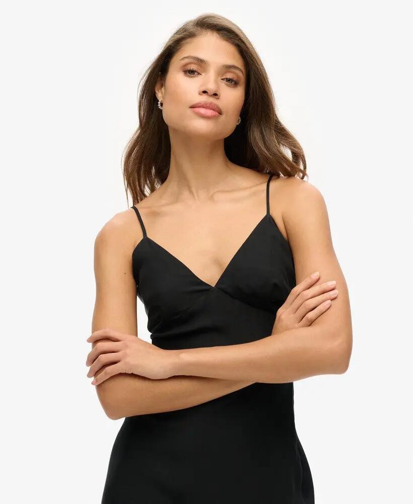 superdry Vestido slip midi estampado em cupro-viscose – BLACK FUNETOTSURU 3/7