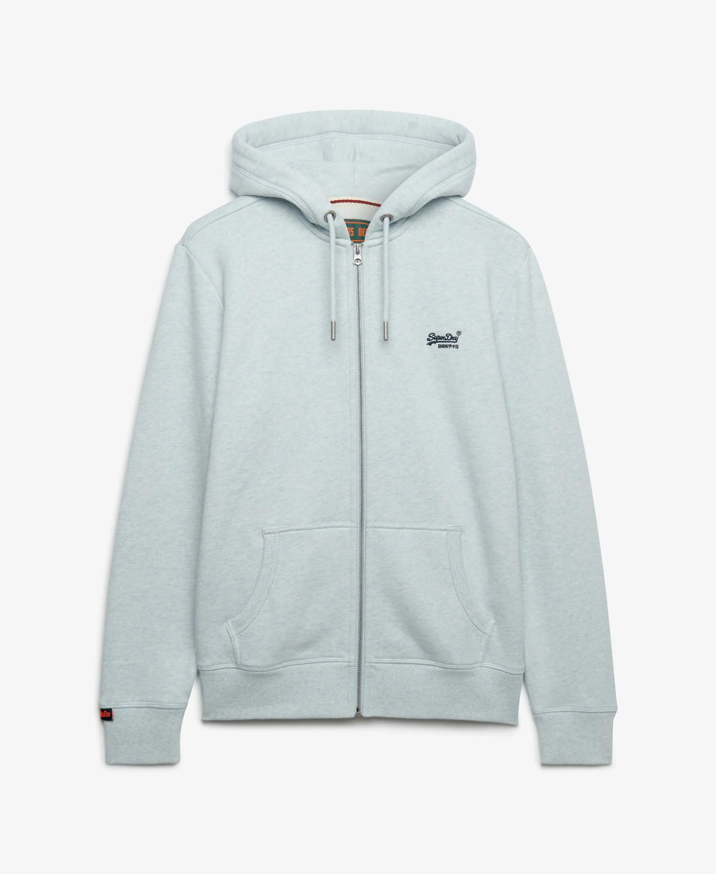 superdry Bluza z kapturem Essential Logo z połowicznym szczotkowaniem i zamkiem 7/7