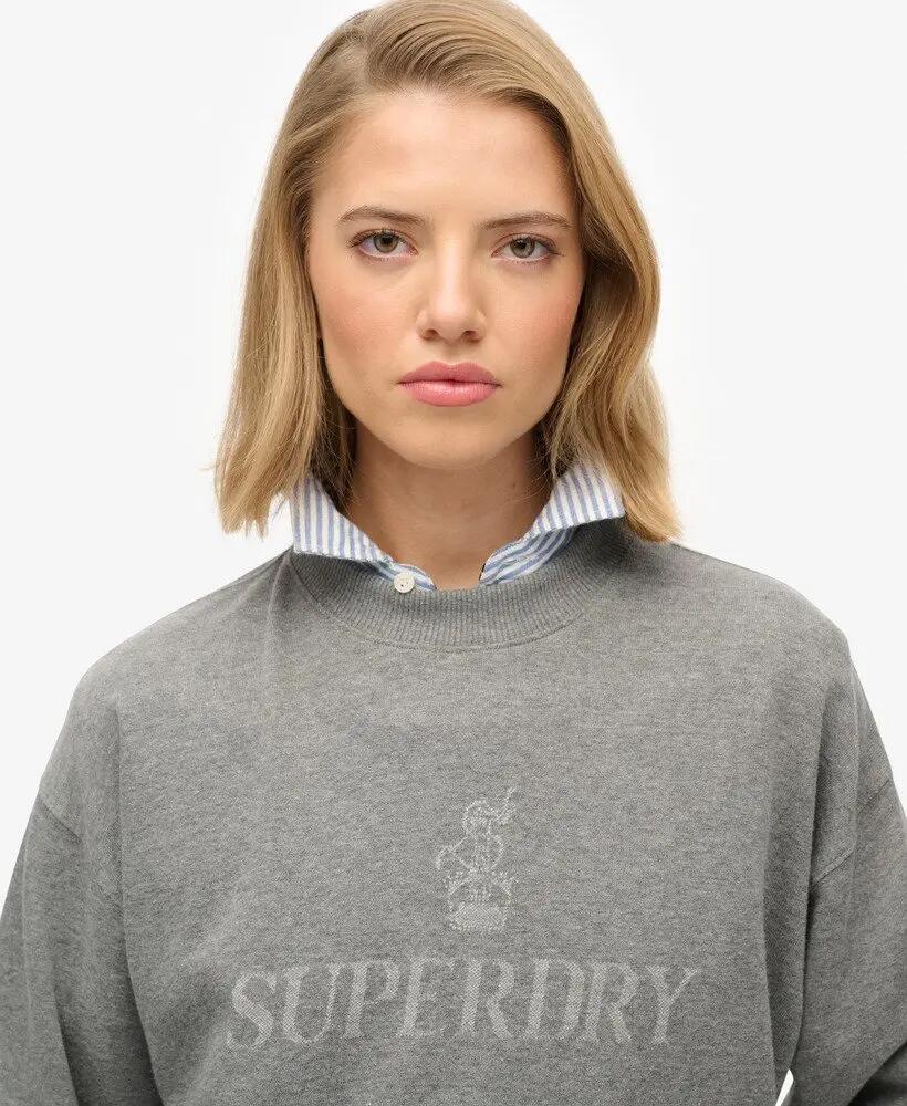 superdry Felpa British Design Relaxed Fit – CHARCOAL MARL 4/6