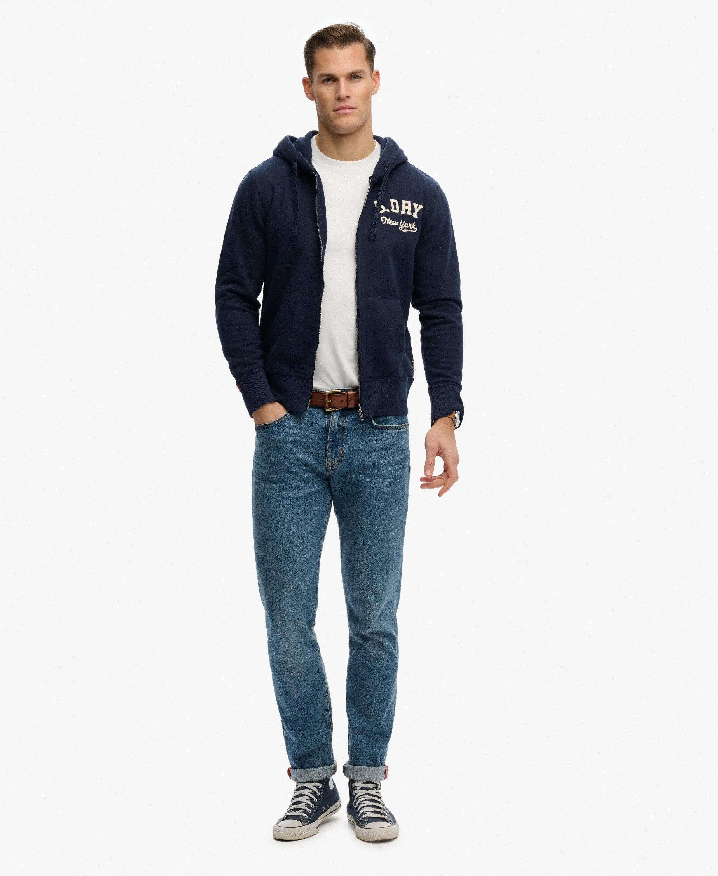 superdry Hoodie Vintage Athletic com fecho e capuz, 100% algodão, Loose Fit – 3/7