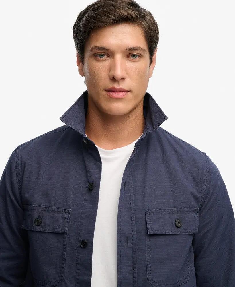superdry Camicia manica lunga Military in cotone ripstop – FRENCH NAVY 4/7