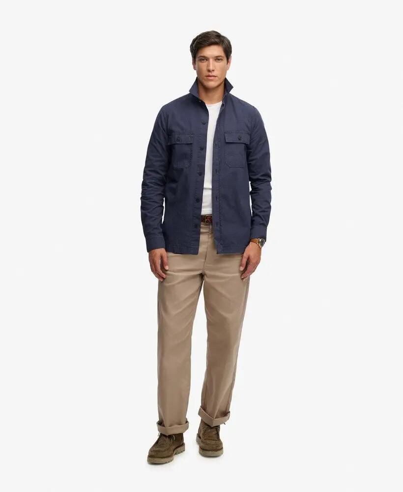superdry Camicia manica lunga Military in cotone ripstop – FRENCH NAVY 3/7