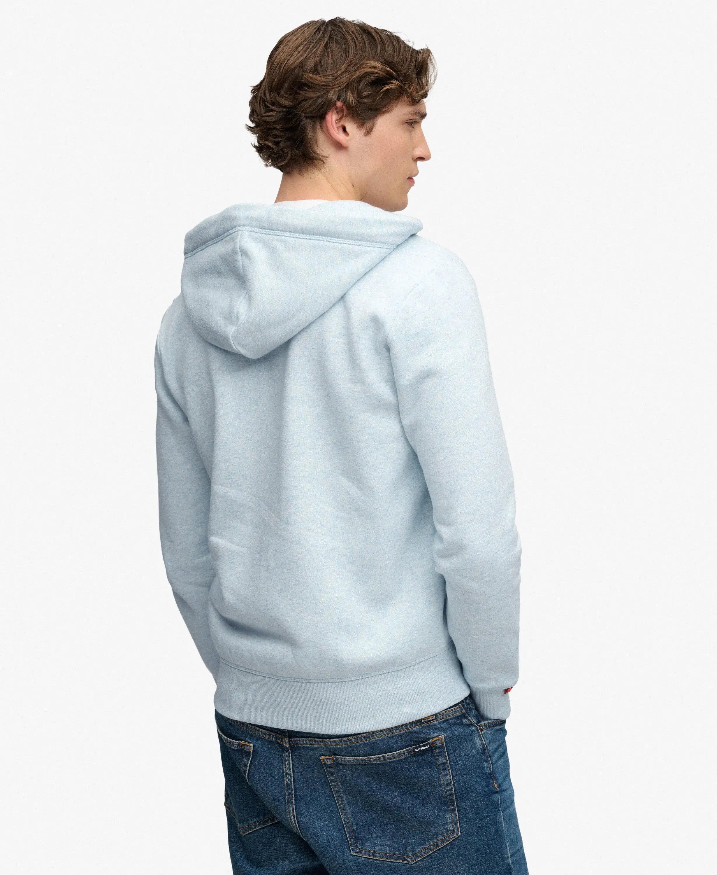 superdry Bluza z kapturem Essential Logo z połowicznym szczotkowaniem i zamkiem 5/7