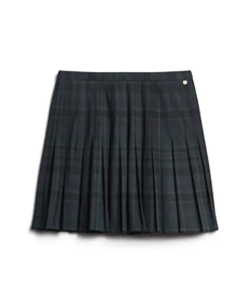 superdry mini-saia plissada aos quadrados – NAVY CHECK 7/7