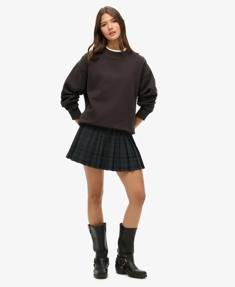 superdry mini-saia plissada aos quadrados – NAVY CHECK 4/7