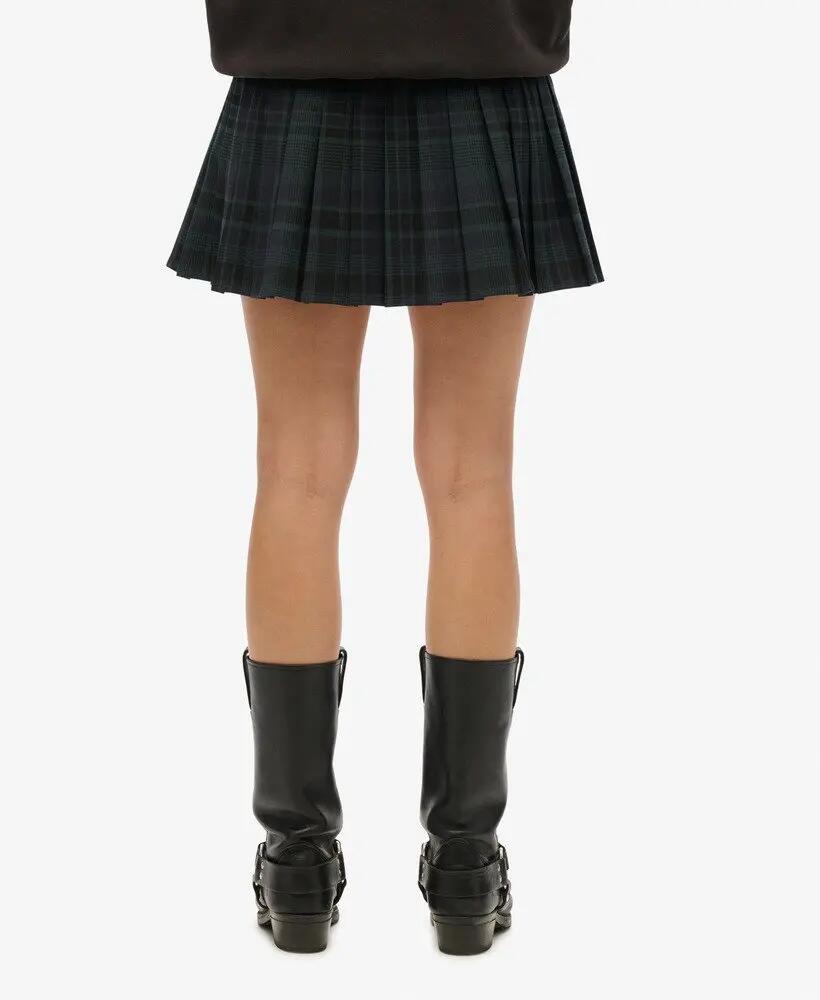 superdry mini-saia plissada aos quadrados – NAVY CHECK 3/7