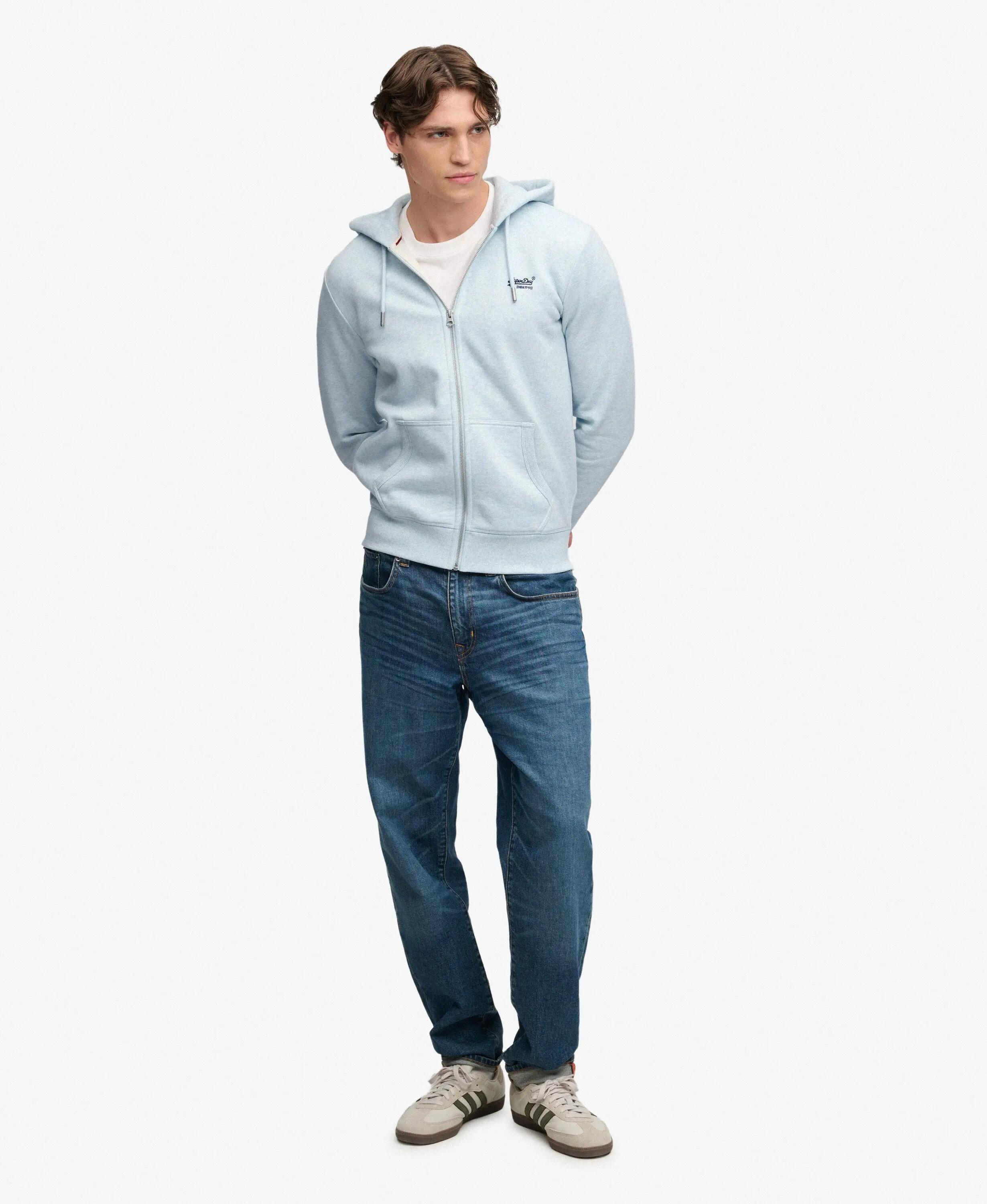 superdry Bluza z kapturem Essential Logo z połowicznym szczotkowaniem i zamkiem 3/7