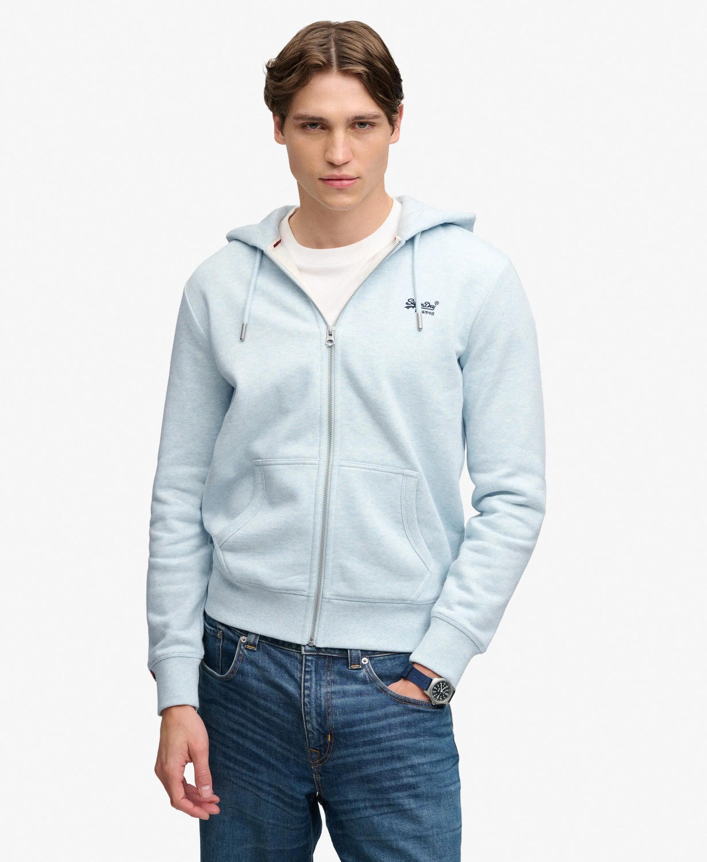 superdry Bluza z kapturem Essential Logo z połowicznym szczotkowaniem i zamkiem 2/7