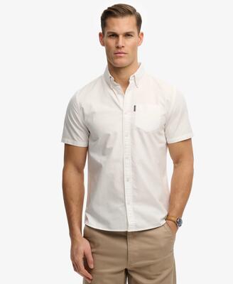 Superdry oxford korte mouw overhemd van biologisch katoen – optic