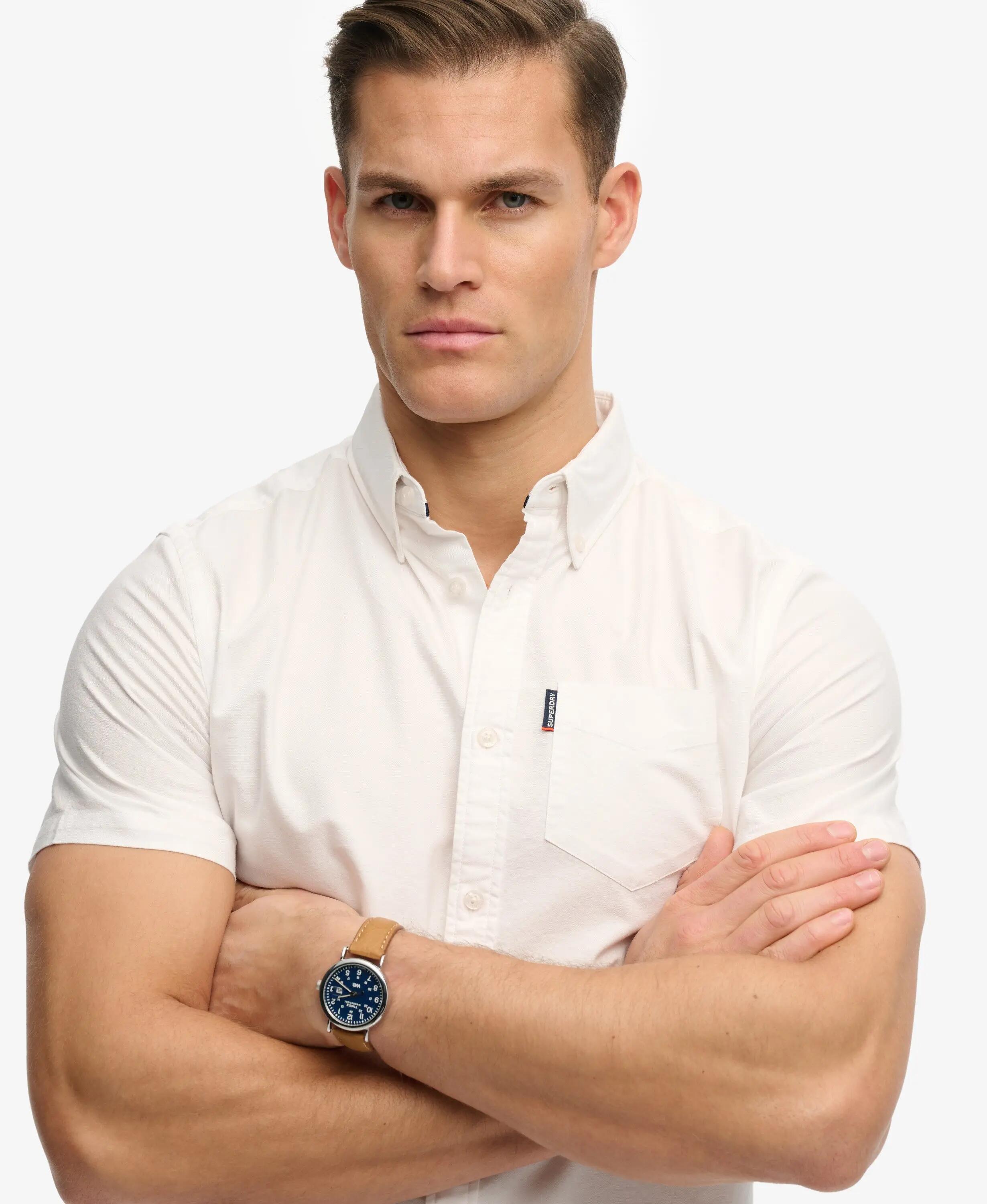 superdry Camisa Oxford de manga curta em algodão biológico – OPTIC 4/5