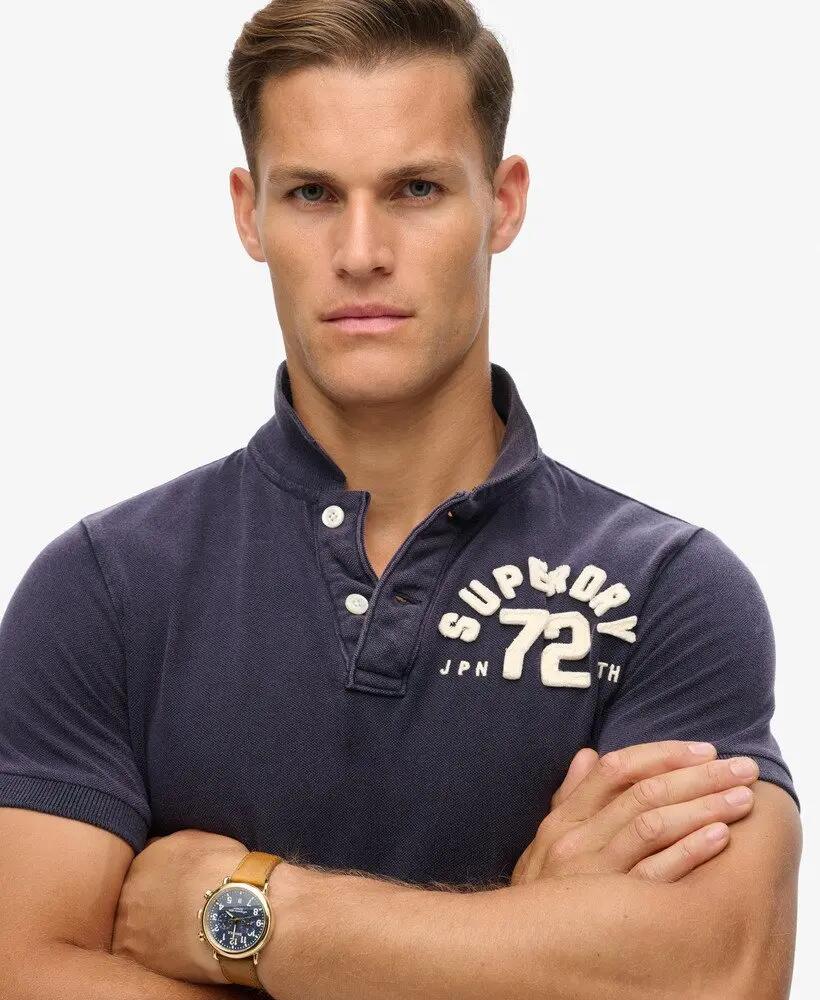 superdry Polo Vintage Athletic in 100% cotone piqué – ECLIPSE NAVY 3/7