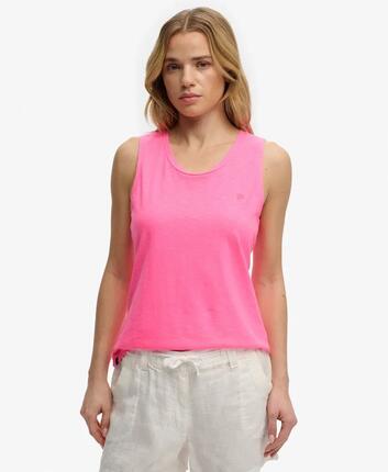 superdry débardeur col rond en lyocell-coton coupe relaxed – Hemlock Green