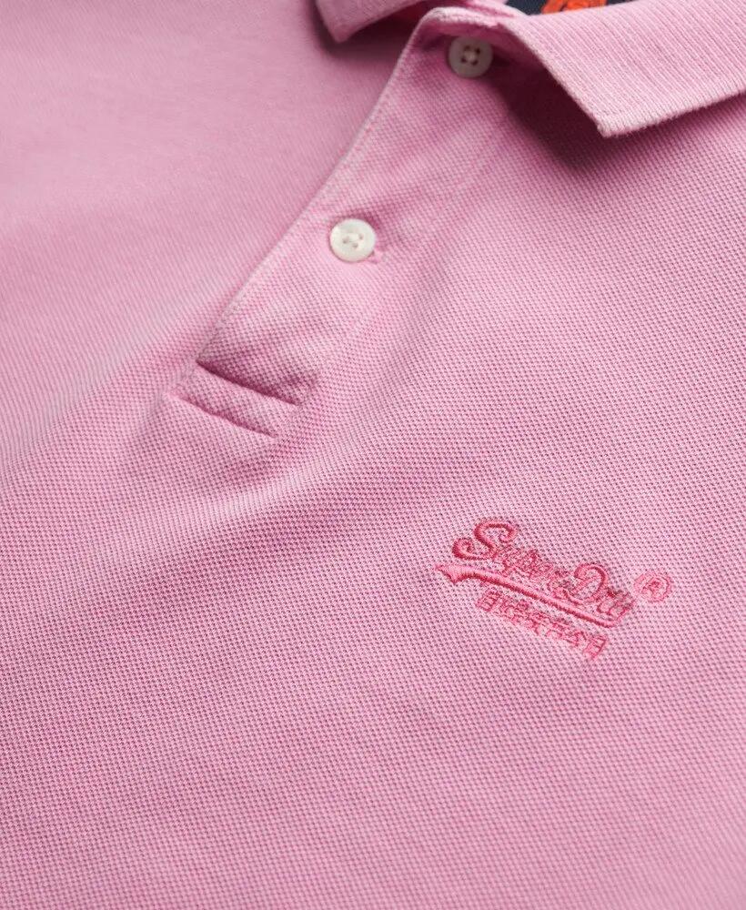 superdry Polo Vintage Destroy in 100% cotone, vestibilità relaxed – Fuchsia Pink 5/6