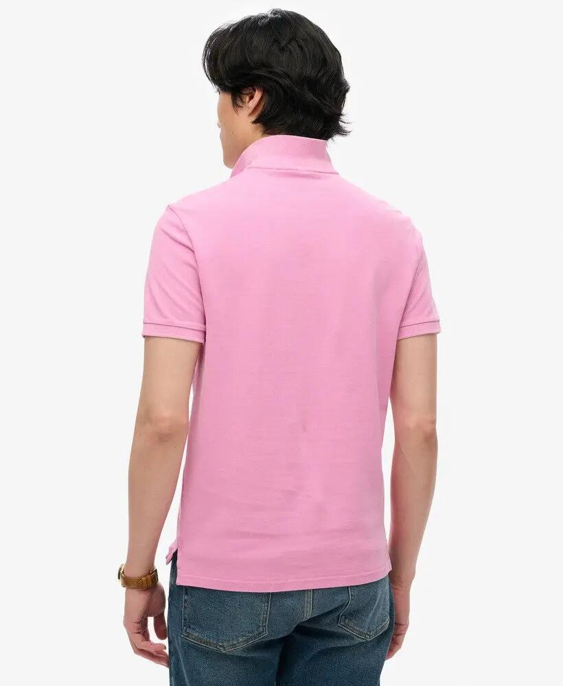 superdry Polo Vintage Destroy in 100% cotone, vestibilità relaxed – Fuchsia Pink 4/6